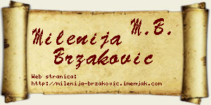 Milenija Brzaković vizit kartica